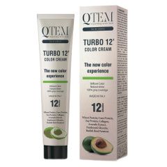 Qtem Color Service Turbo 12 Color Cream - Перманентный краситель с восстанавливающими активами 4.37 Ириска шатен 100 мл Qtem (Испания) купить по цене 865 руб.