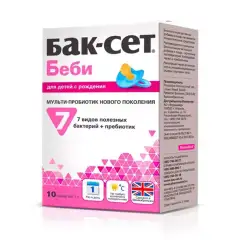 Мульти-пробиотик Беби для взрослых и детей с рождения , 10 саше х 1 г Бак-сет (Великобритания) купить по цене 736 руб.
