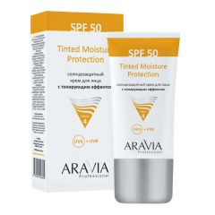 Aravia Professional Tinted Moisture Protection - Солнцезащитный крем для лица с тонирующим эффектом SPF 50 50 мл Aravia Professional (Россия) купить по цене 1 040 руб.