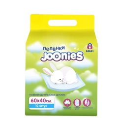 Детские одноразовые пеленки 60 х 40, 10 шт Joonies (Китай) купить по цене 429 руб.