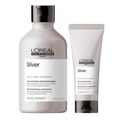L'oreal Professionnel Serie Expert Silver - Набор для нейтрализации желтизны седых волос (шампунь 300 мл, кондиционер 200 мл) L'Oreal Professionnel (Франция) купить по цене 3 118 руб.