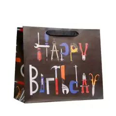 Пакет крафтовый горизонтальный Happy birthday 27 x 23 x 11.5 см Подарочная упаковка купить по цене 92 руб.