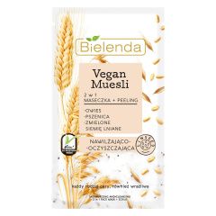 Bielenda Vegan Muesli - Увлажняющая маска-скраб 2 в 1 "Пшеница, овёс и льяное семя" 8 г Bielenda (Польша) купить по цене 92 руб.