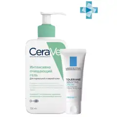 Набор: Очищающий гель CeraVe для нормальной и жирной кожи, 236 мл + Toleriane Sensitive Легкий крем для нормальной и комбинированной кожи, 40 мл CeraVe (Франция) купить по цене 1 762 руб.