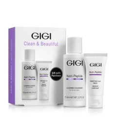 GiGi Nutri-Peptide Clean & Beautiful - Подарочный набор (гель умывание 60 мл, маска очищающая 15 мл) GIGI (Израиль) купить по цене 3 847 руб.