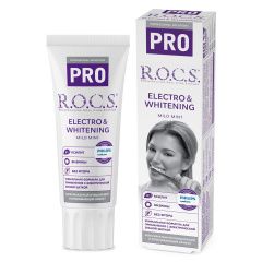 R.O.C.S. PRO Electro & Whitening Mild Mint - Зубная паста 74 гр R.O.C.S. (Россия) купить по цене 422 руб.