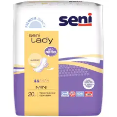 Урологические прокладки для женщин Mini 9,5 х 22,5 см, 20 шт Seni (Польша) купить по цене 376 руб.