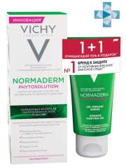 Vichy Normaderm - Набор (Фитосолюшн корректирующий уход 50 мл, Фитосолюшн очищающий гель 50 мл) Vichy (Франция) купить по цене 1 585 руб.
