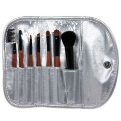 Limoni Brush Set Professional Silver Travel Kit - Набор кистей (7 предметов + чехол) Limoni (Корея) купить по цене 1 133 руб.
