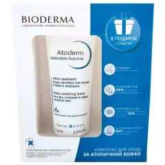 Комплекс для ухода за атопичной кожей: бальзам, 75 мл + масло для душа, 2 х 8 мл Bioderma (Франция) купить по цене 695 руб.