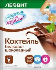 Леовит Худеем за неделю - Коктейль белково-шоколадный 40 гр Леовит (Россия) купить по цене 86 руб.