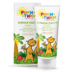 Рики Тики - Детская гелевая зубная паста со вкусом банана 1+ 50 мл Рики Тики (Россия) купить по цене 157 руб.
