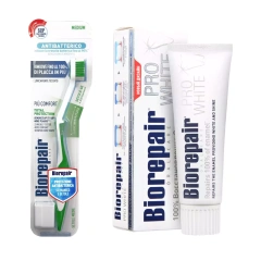 Набор для сохранения белизны зубов: зубная паста 75 мл + зубная щетка Biorepair (Италия) купить по цене 1 258 руб.