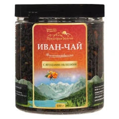 Иван-чай ферментированный с ягодами облепихи, 100 г Предгорья Белухи (Россия) купить по цене 323 руб.